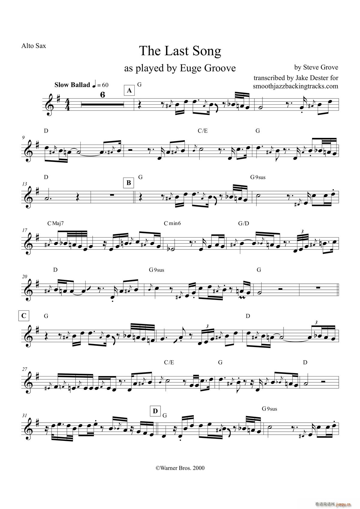 The Last Song 中音萨克斯(十字及以上)1