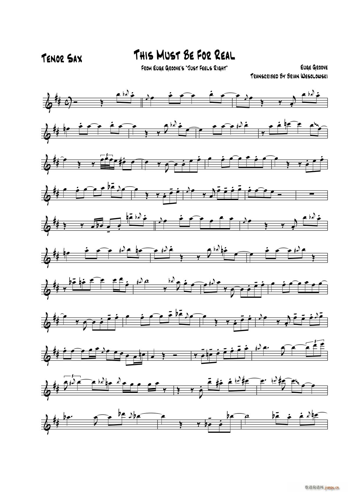 This Must Be Ror Real 次中音萨克斯(十字及以上)1