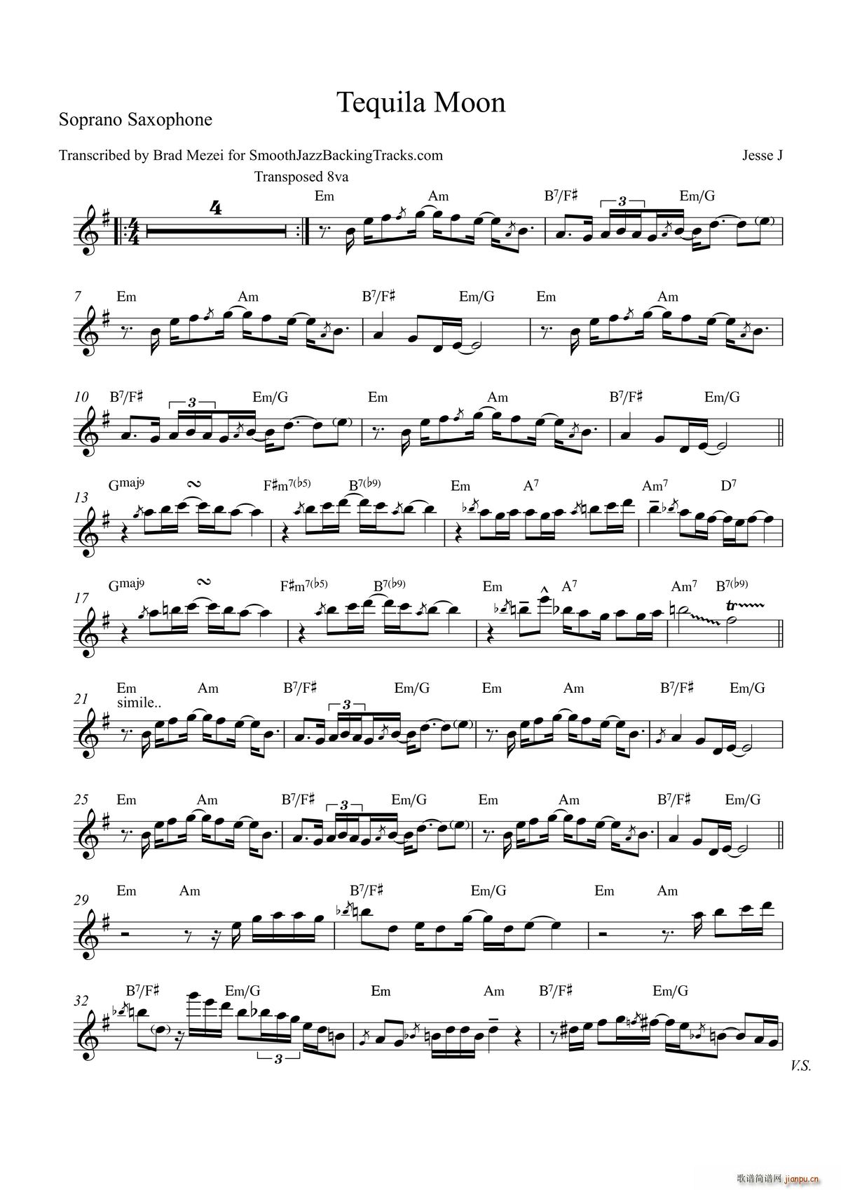 Tequila Moon 高音萨克斯(十字及以上)1