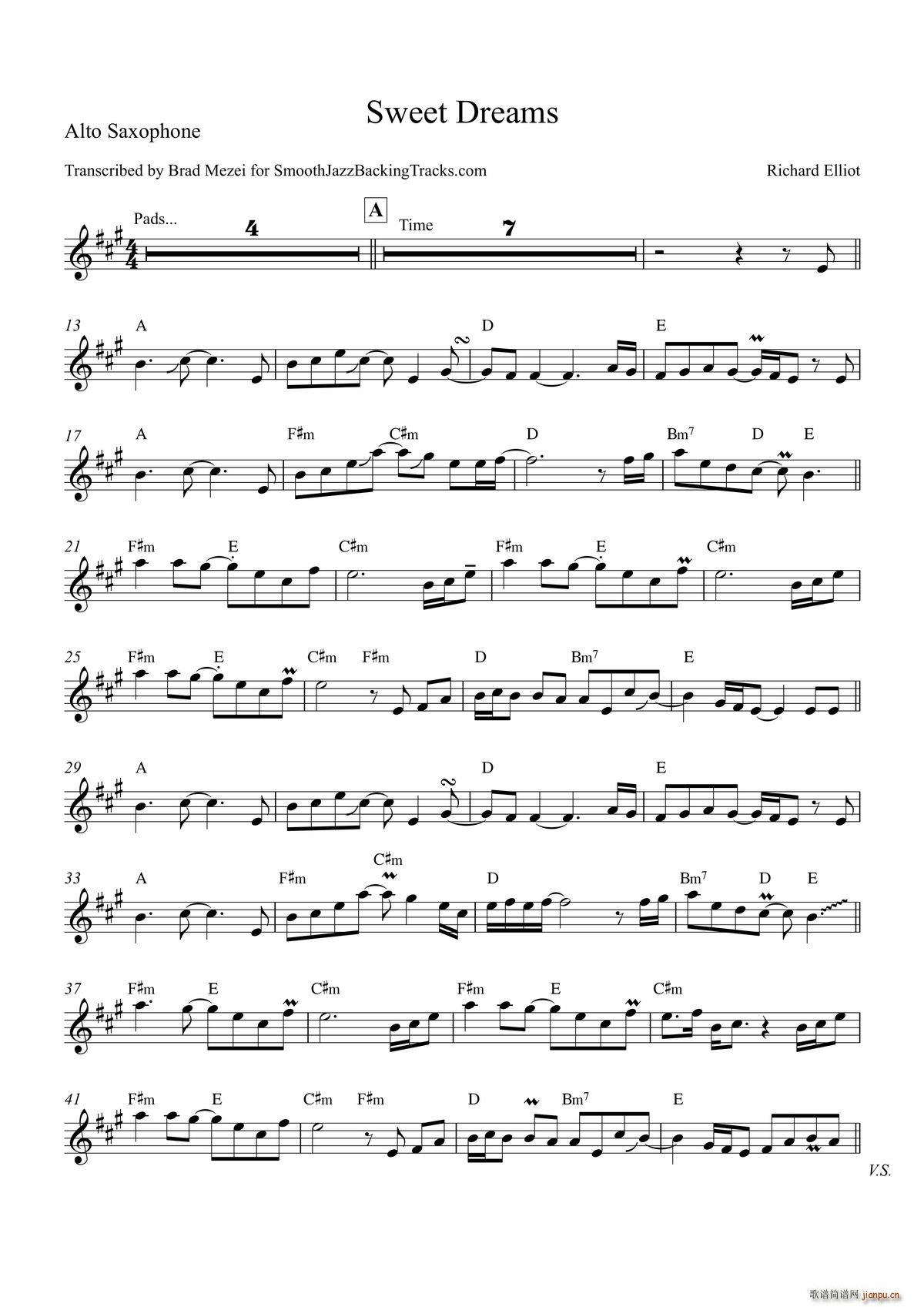 Sweet Dreams 中音萨克斯(十字及以上)1