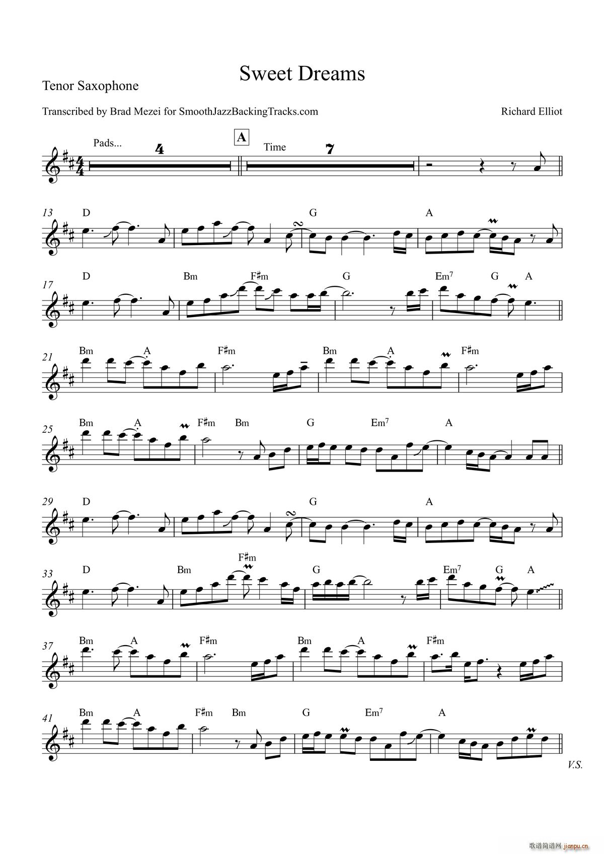 Sweet Dreams 次中音萨克斯(十字及以上)1