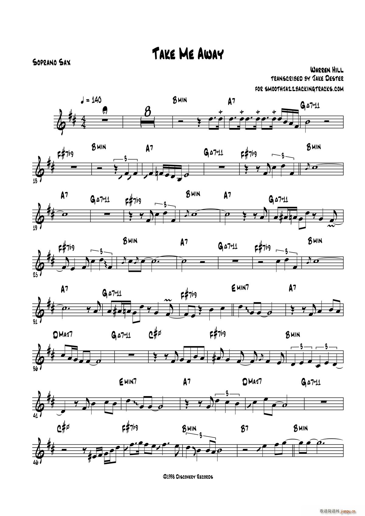 Take Me Away 高音萨克斯(十字及以上)1