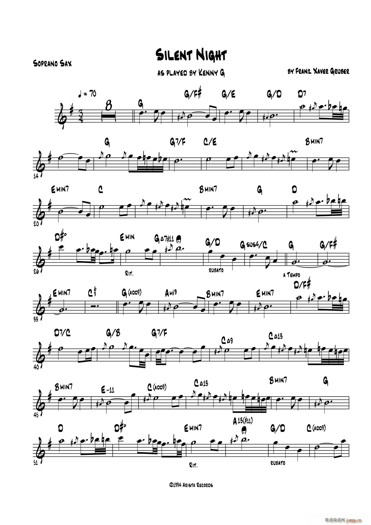 Silent Night 高音萨克斯(十字及以上)1