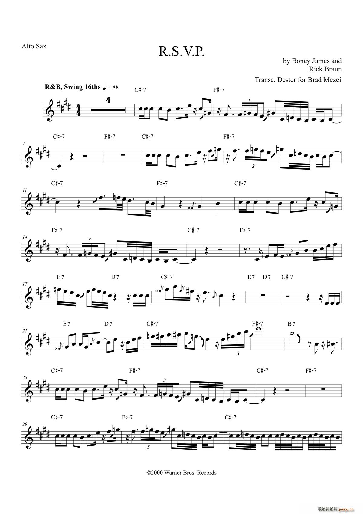 R S V P 中音萨克斯(十字及以上)1