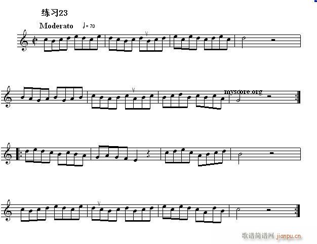 快速入门 附录 视唱浅易经典练习曲 23(十字及以上)1