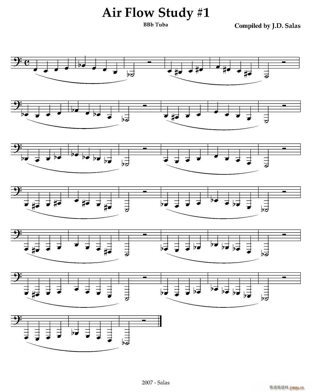 Air Flow Study Bb Tuba 大号练习教材选曲 铜管(十字及以上)1