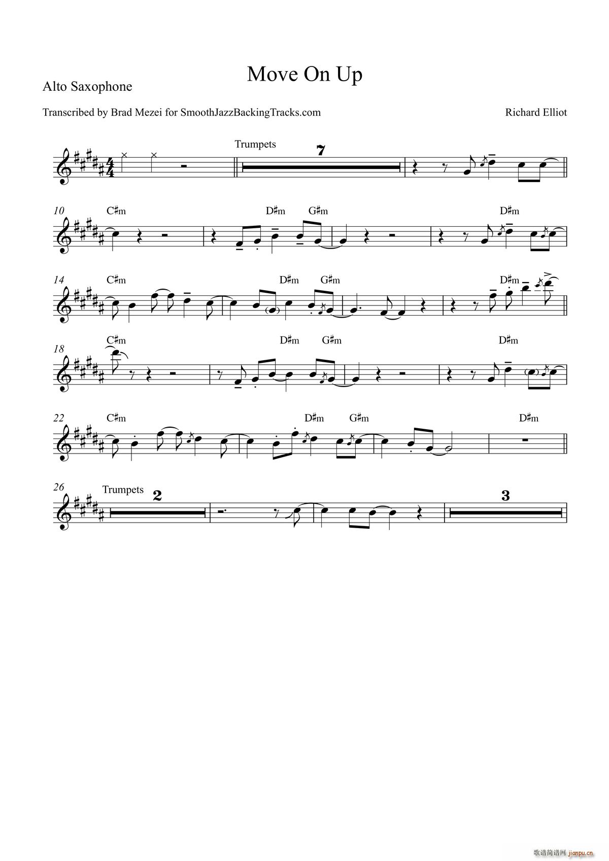 Move On Up 中音萨克斯(十字及以上)1