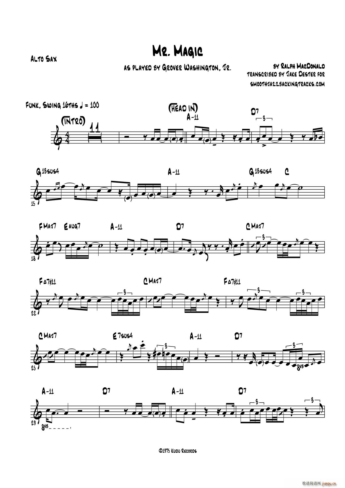 Mr Magic 中音萨克斯(十字及以上)1