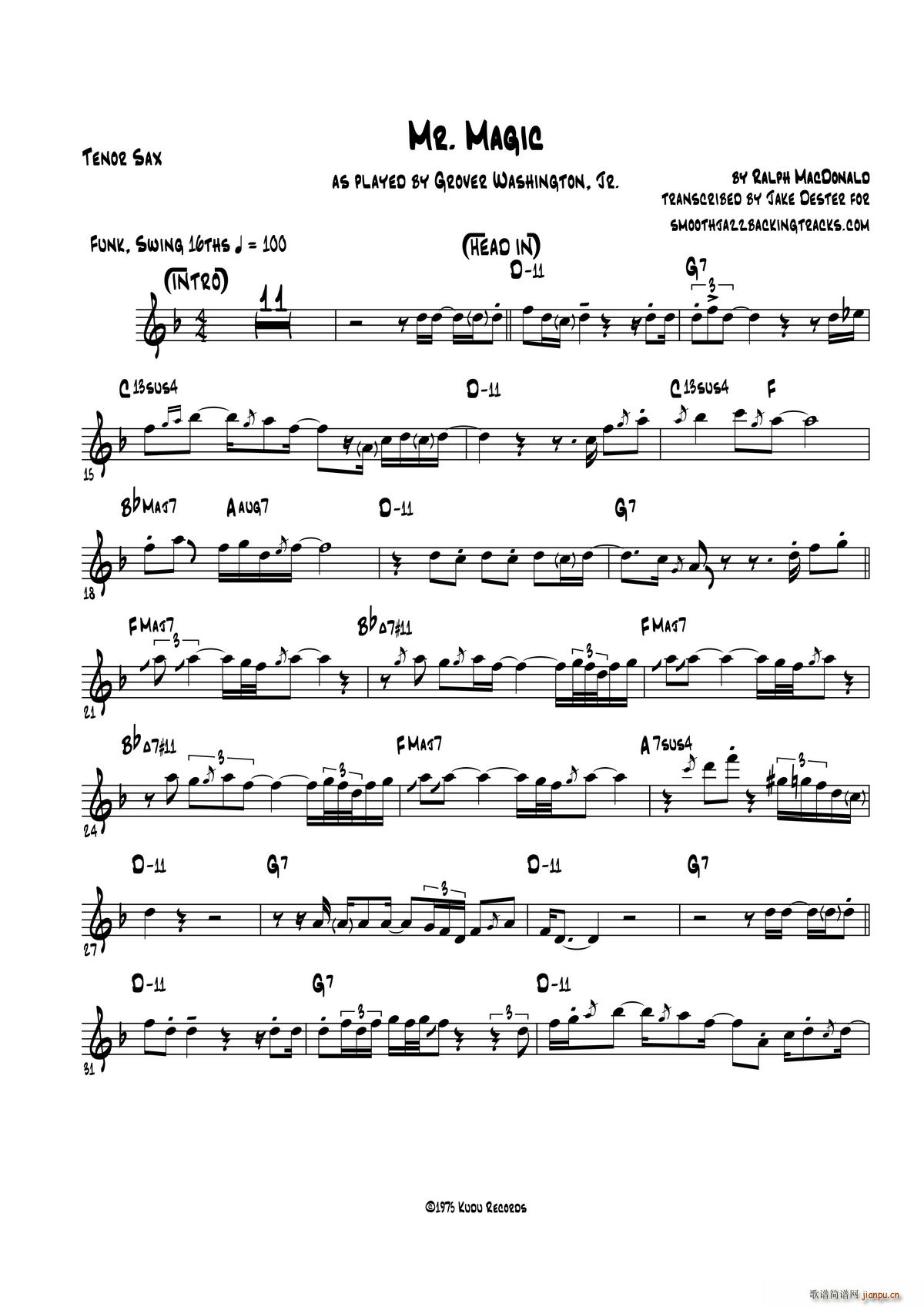 Mr Magic 次中音萨克斯(十字及以上)1