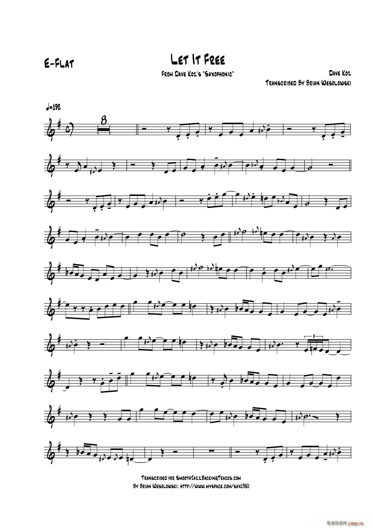 Let It Free 中音萨克斯(十字及以上)1