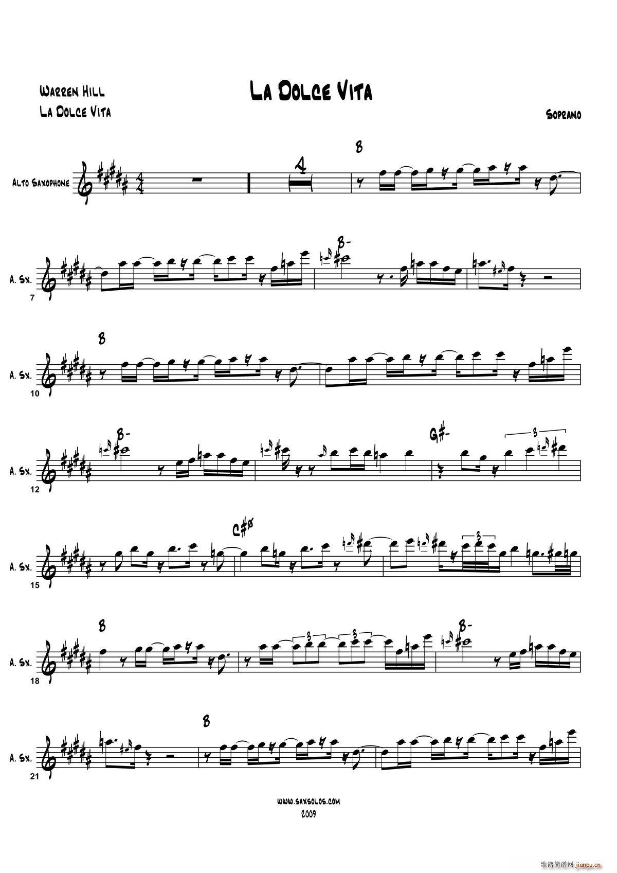 La Dolce Vita 中音萨克斯(十字及以上)1