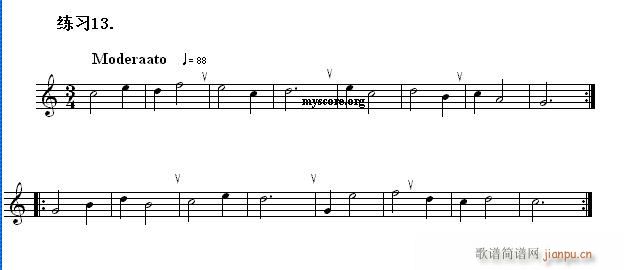 快速入门 附录 视唱浅易经典练习曲 13(十字及以上)1