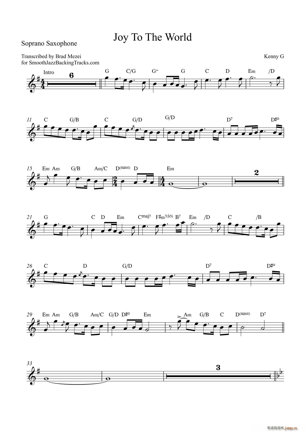 Joy To The World 高音萨克斯(十字及以上)1