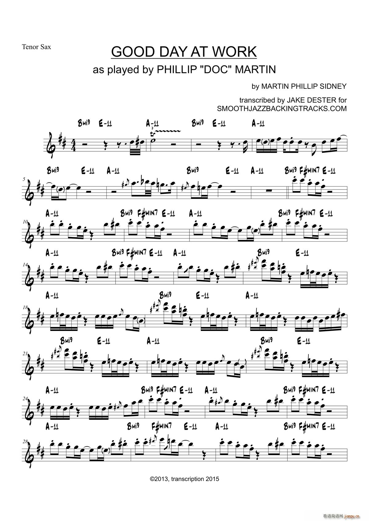 Good Day At Work 次中音萨克斯(十字及以上)1