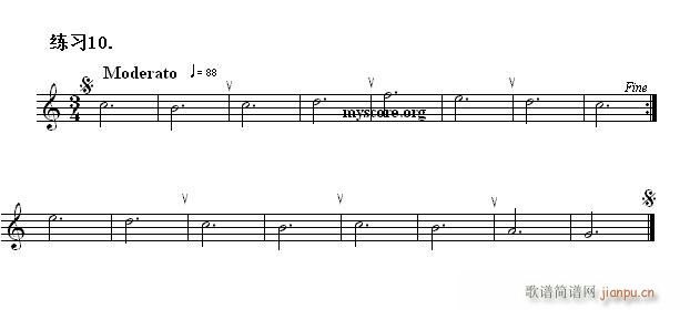 快速入门 附录 视唱浅易经典练习曲 10(十字及以上)1
