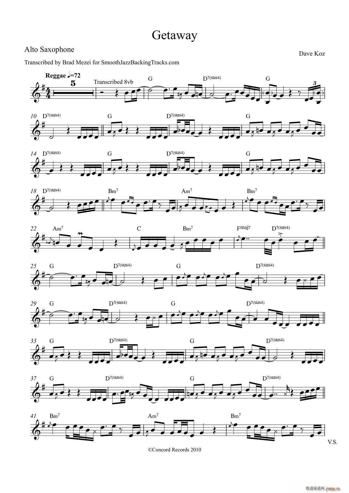 Getaway 中音萨克斯(十字及以上)1