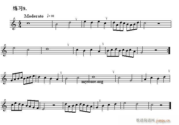快速入门 附录 视唱浅易经典练习曲 9(十字及以上)1
