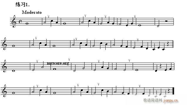 快速入门 附录 视唱浅易经典练习曲 1(十字及以上)1