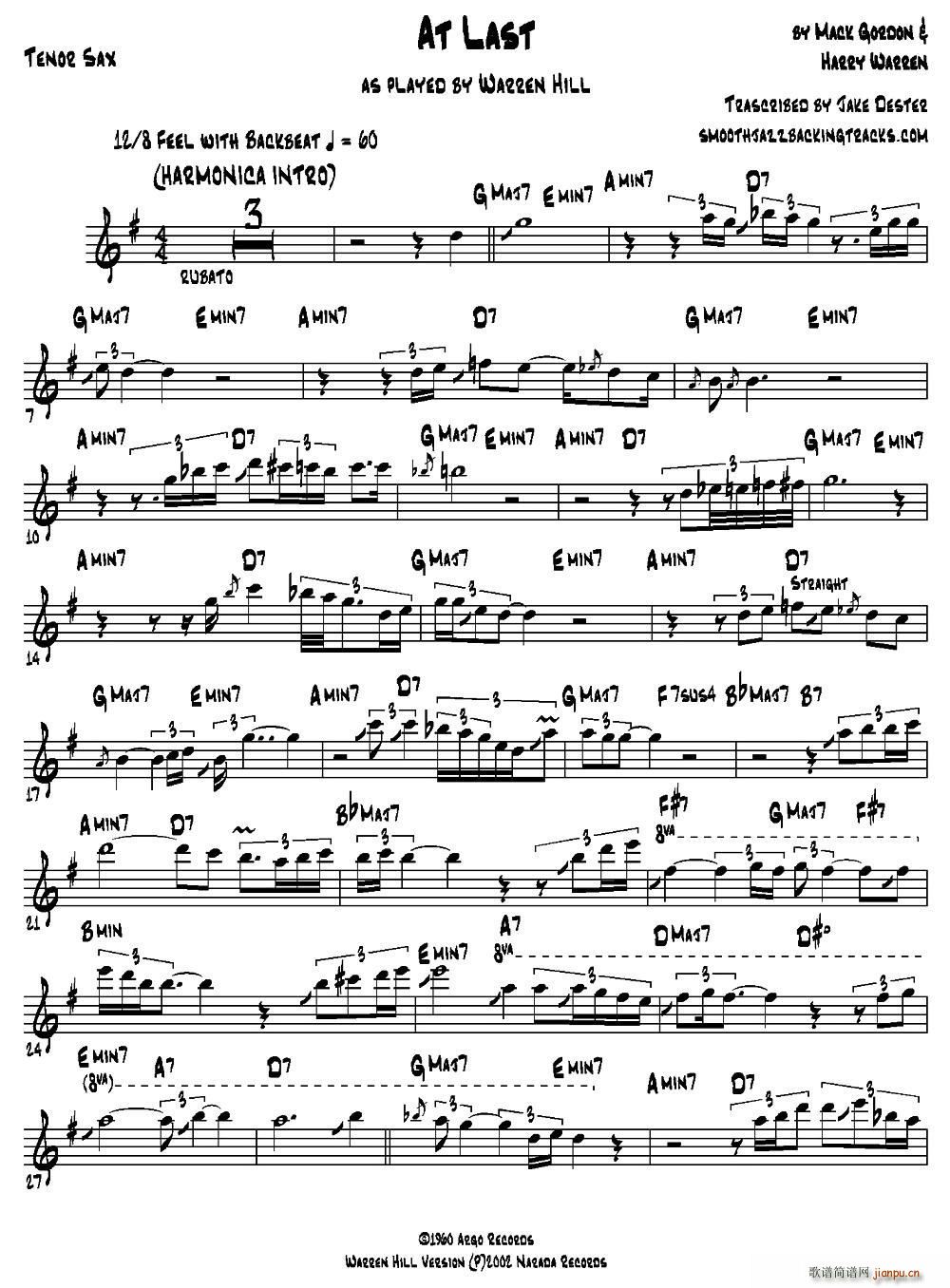 At Last 次中音萨克斯(十字及以上)1