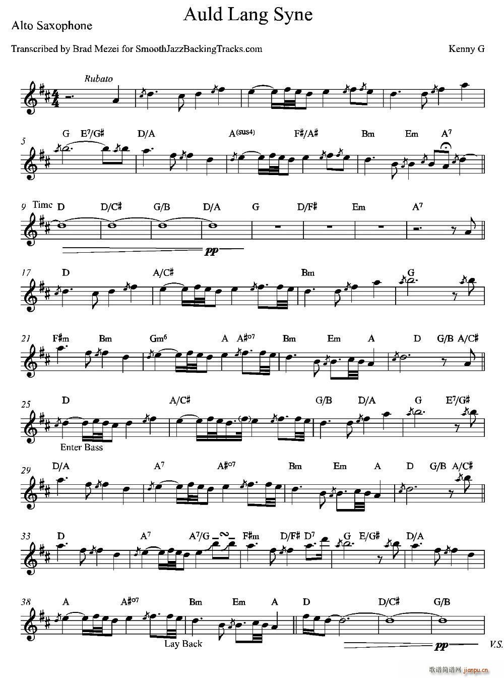 Auld Lang Syne 中音萨克斯(十字及以上)1