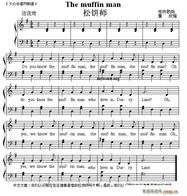 The muffin man 松饼师 英文儿歌弹唱(十字及以上)1