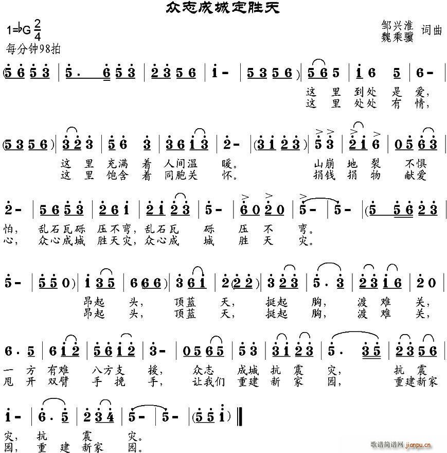 众志成城定胜天 邹兴淮 邹兴淮(十字及以上)1