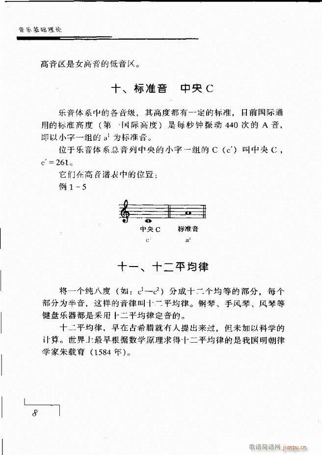 音乐基础理论 目录 1 60(十字及以上)15