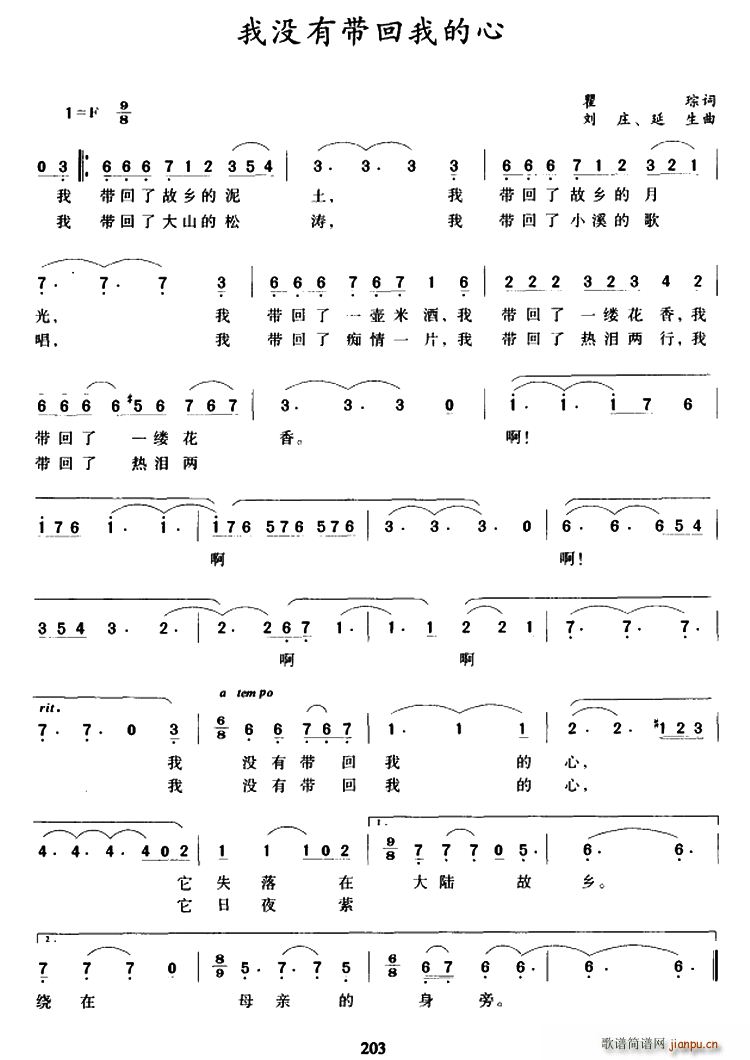 我没有带回我的心 刘庄(十字及以上)1