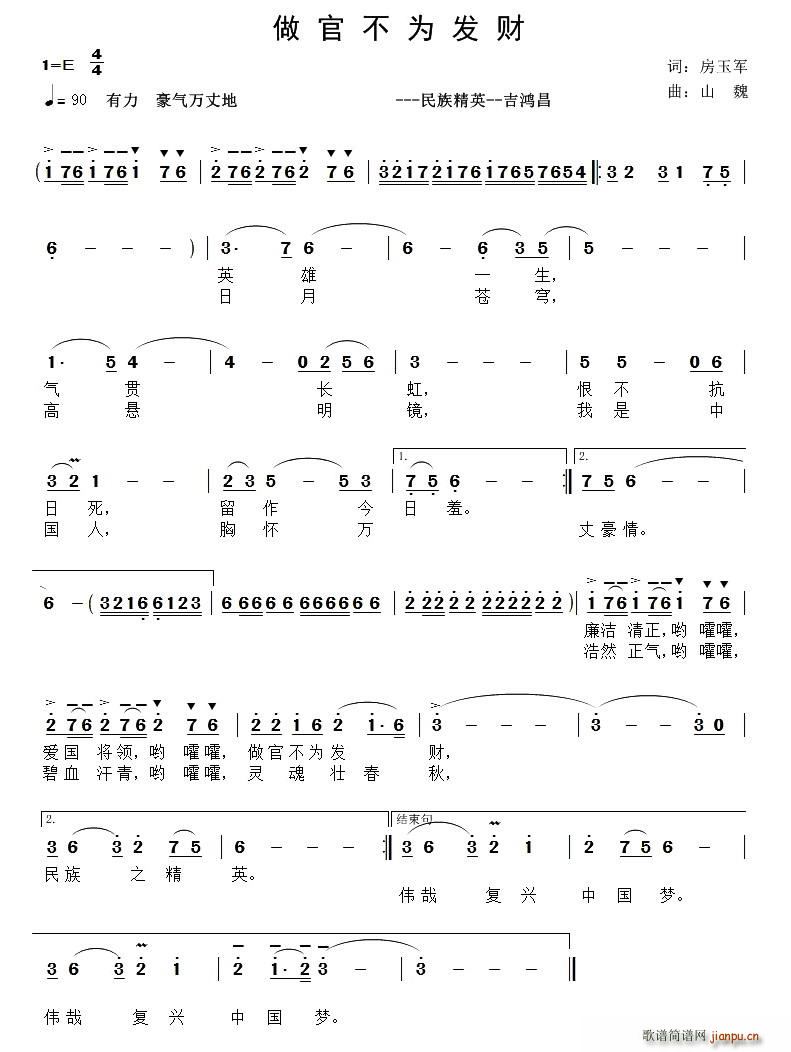 做官不为发财 民族精英吉鸿昌(十字及以上)1