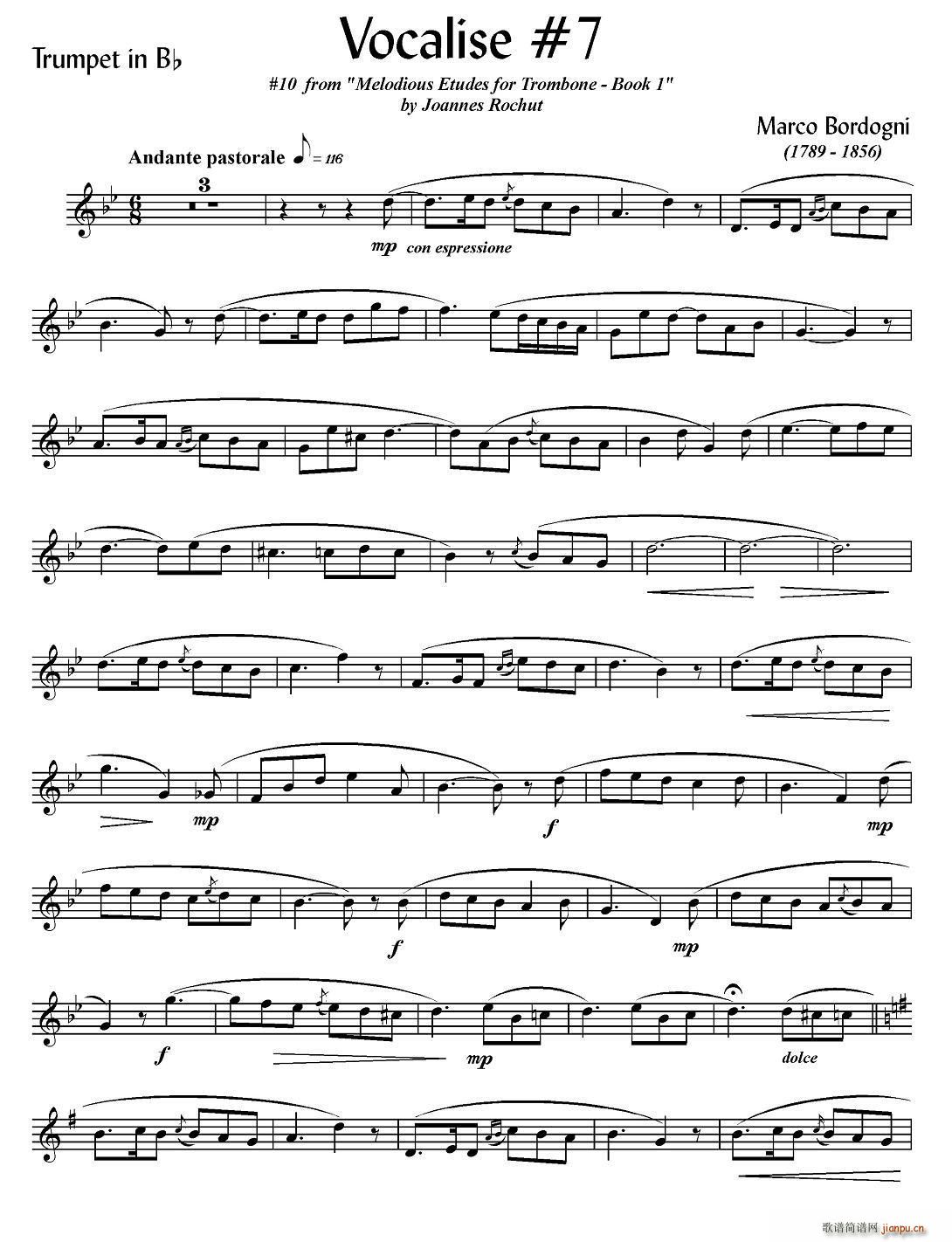 Bordogni Vocalise 7 小号(十字及以上)1