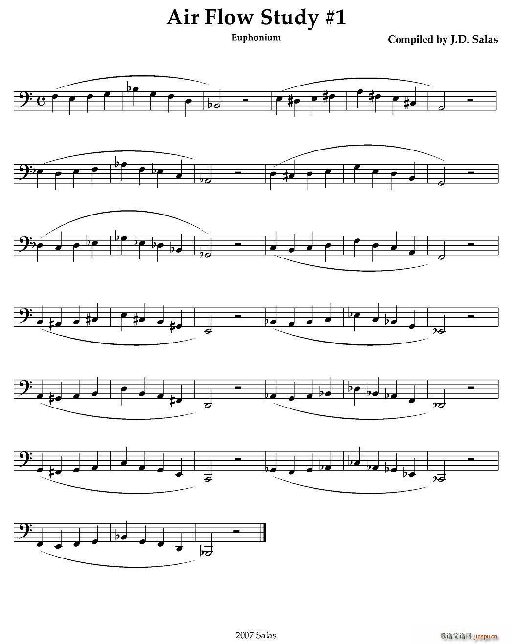 Air Flow Study Euphonium 大号练习教材选曲(十字及以上)1