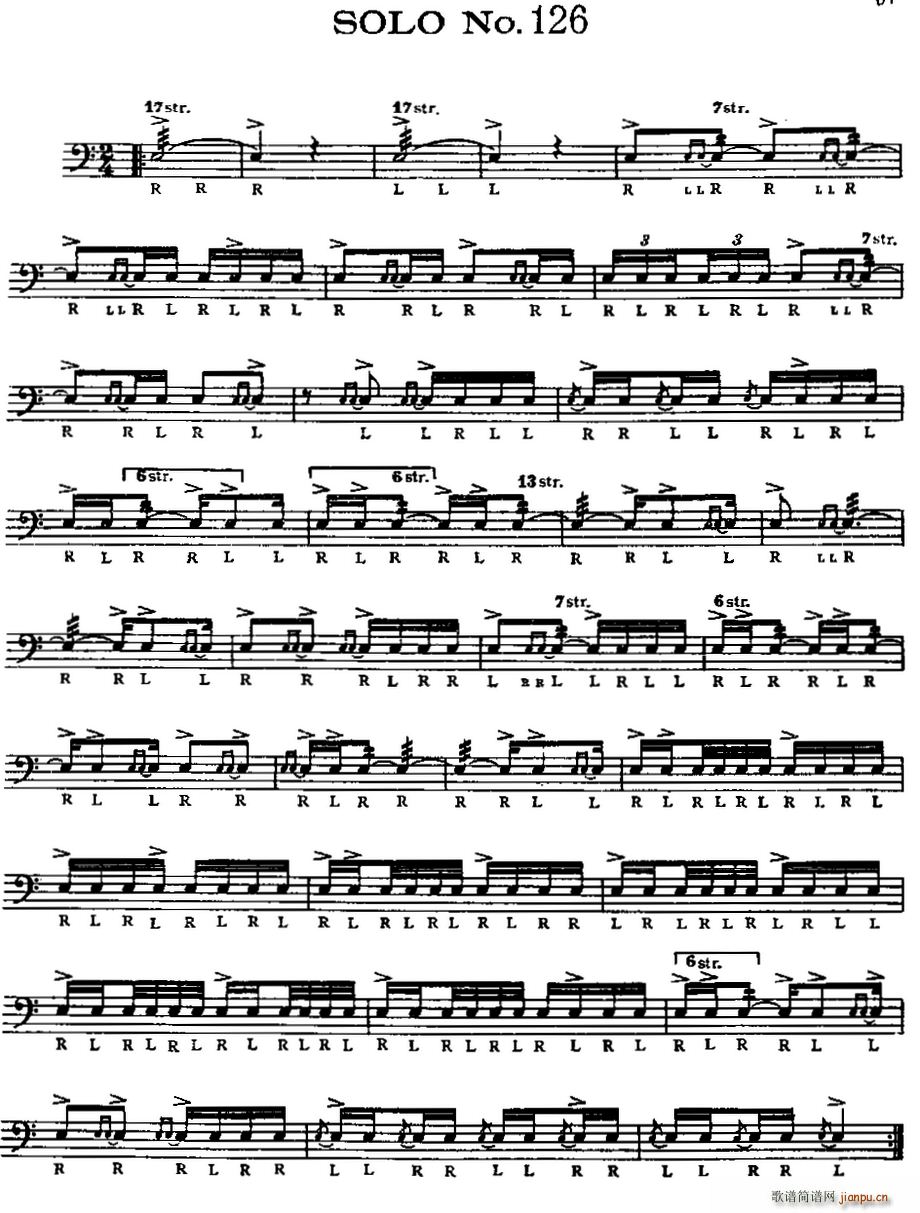 美国军鼓 SOLO No 126 130 爵士(十字及以上)1