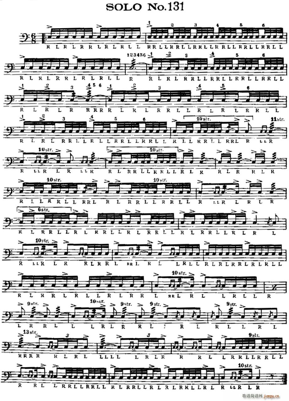 美国军鼓 SOLO No 131 135 爵士(十字及以上)1