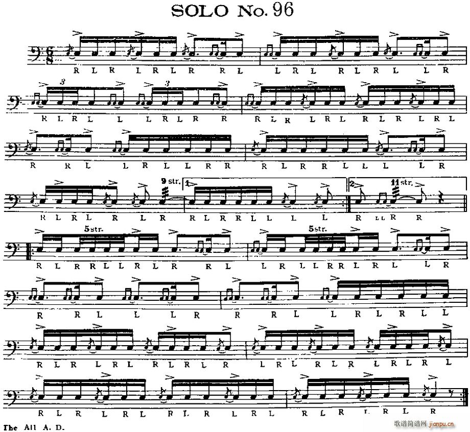 美国军鼓 SOLO No 96 100 爵士(十字及以上)1