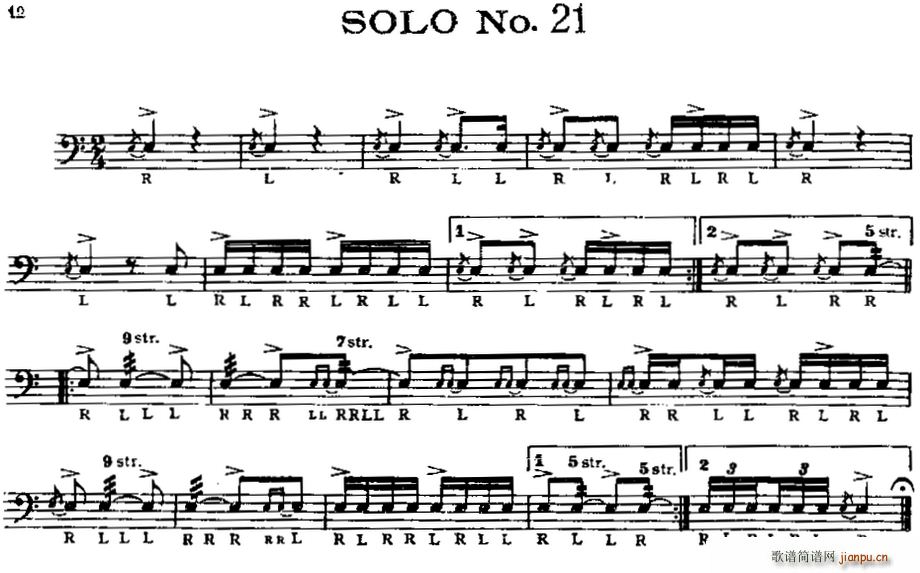 美国军鼓 SOLO No 21 25 爵士(十字及以上)1