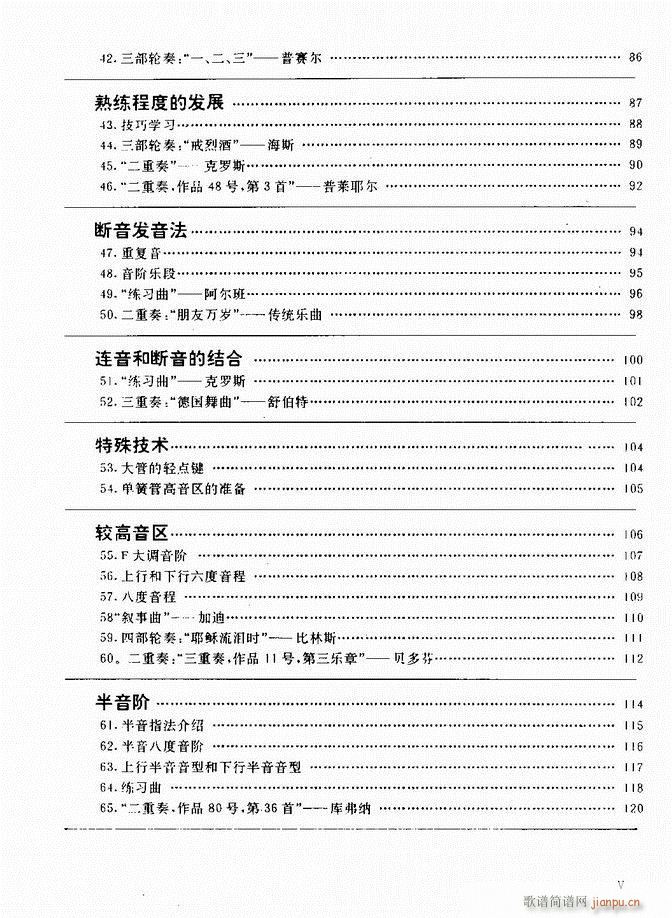 木管乐器演奏法 目录前言 1 60(十字及以上)3