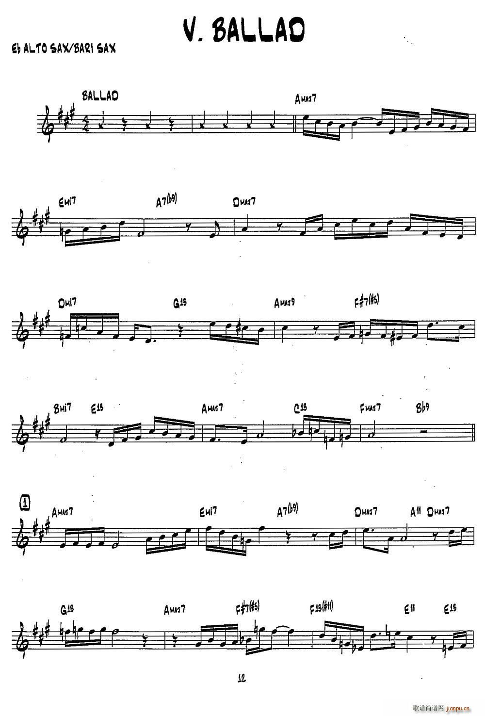 BALLAD 15首爵士练习曲之5(十字及以上)1
