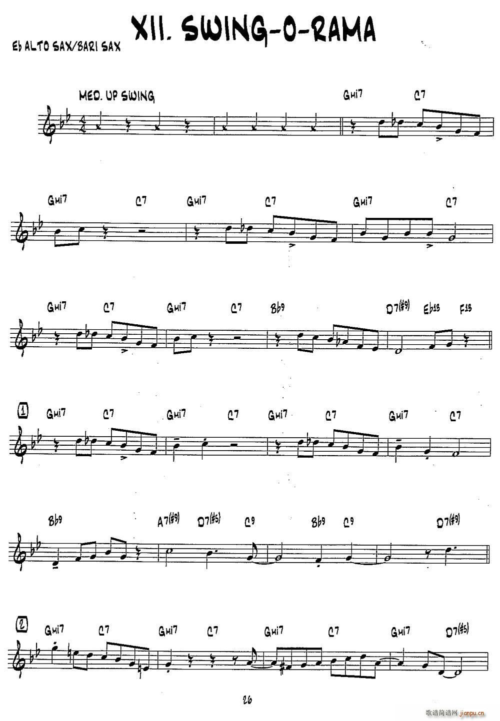 SWING O RAMA 15首爵士练习曲之12(十字及以上)1