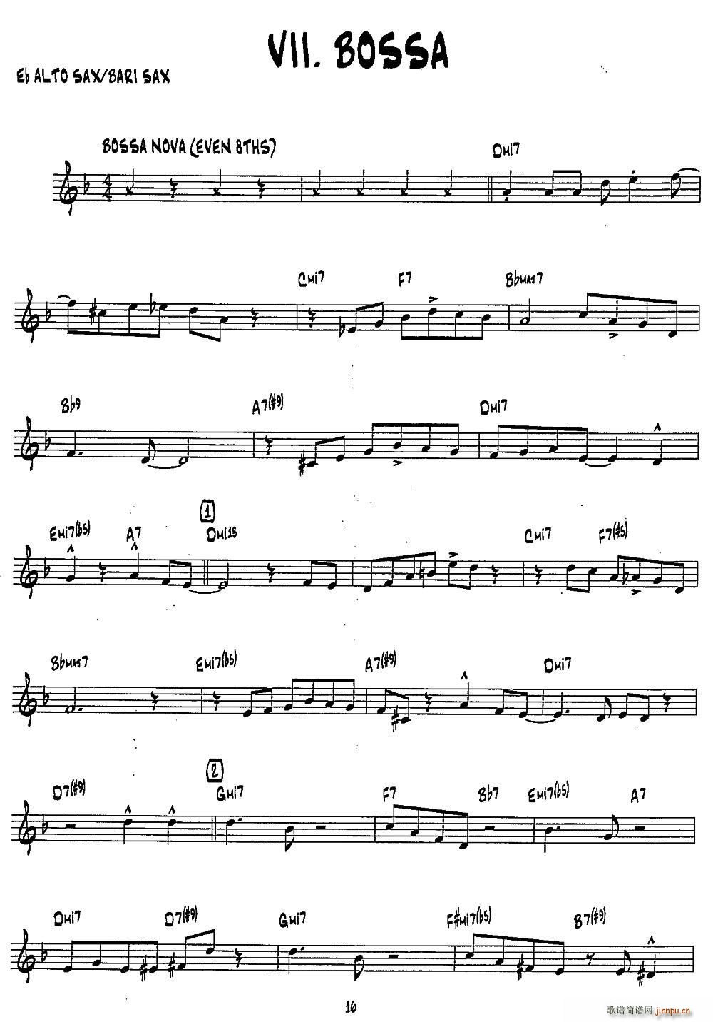 BOSSA 15首爵士练习曲之7(十字及以上)1