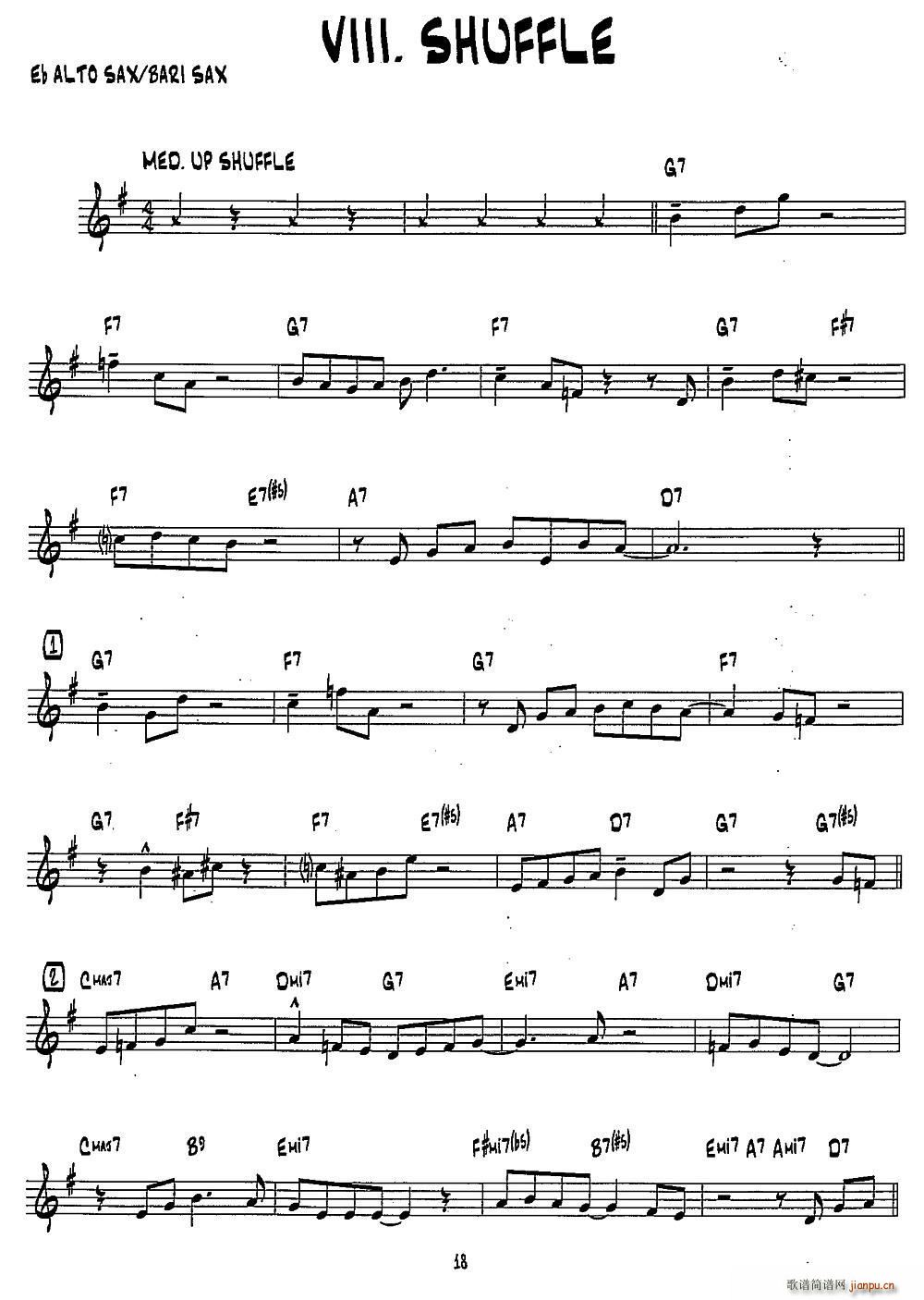 SHUFFLE 15首爵士练习曲之8(十字及以上)1