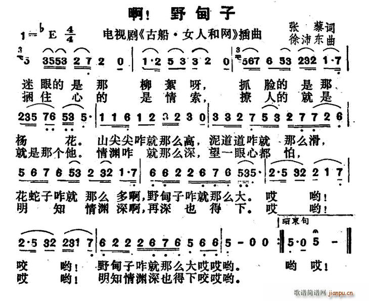 啊 野甸子 电视剧 古船?女人和网 插曲(十字及以上)1