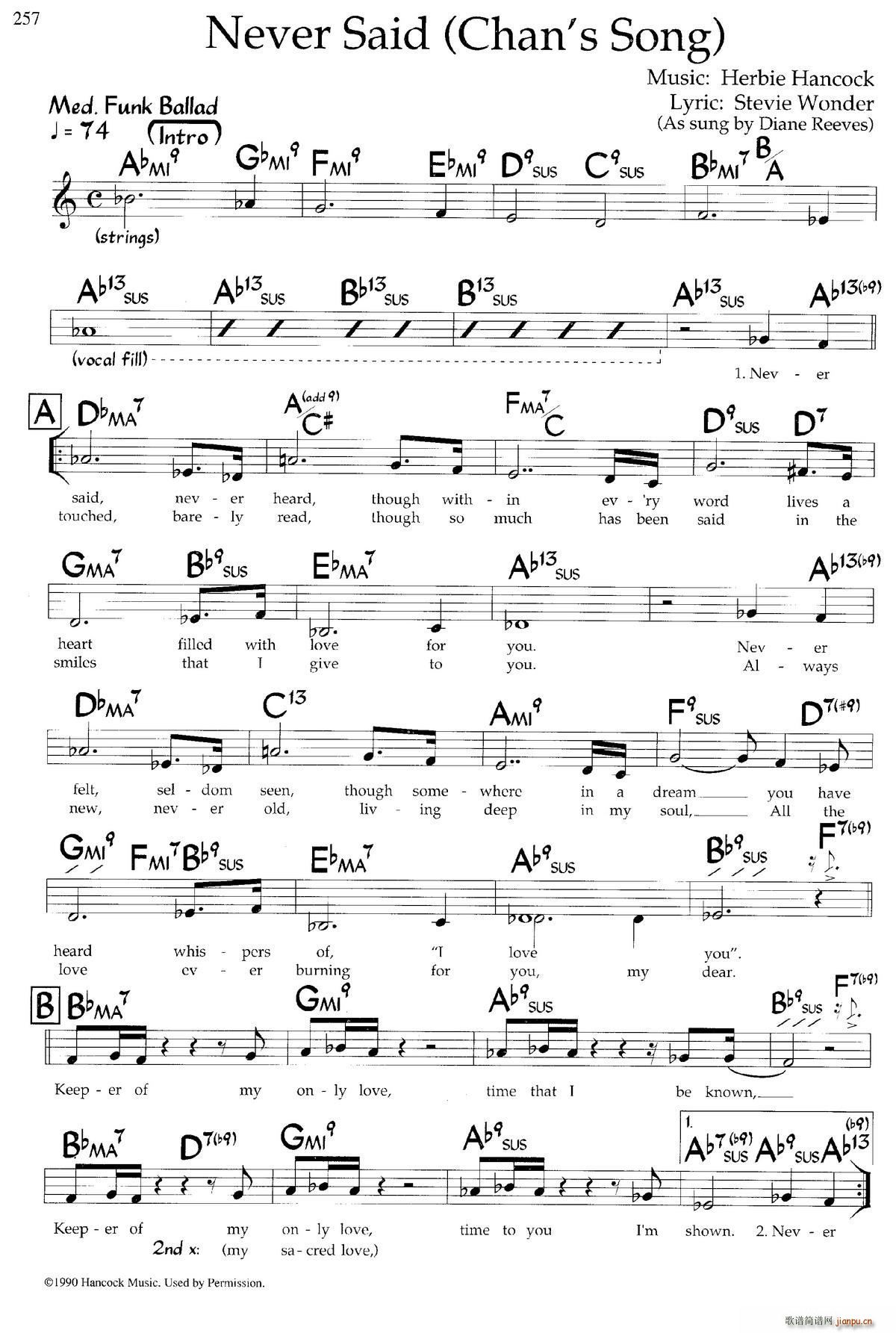 Never Said Chan s Song 带和弦(十字及以上)1