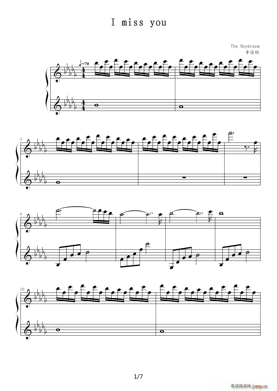 I miss you 幸运桔制谱版(十字及以上)1