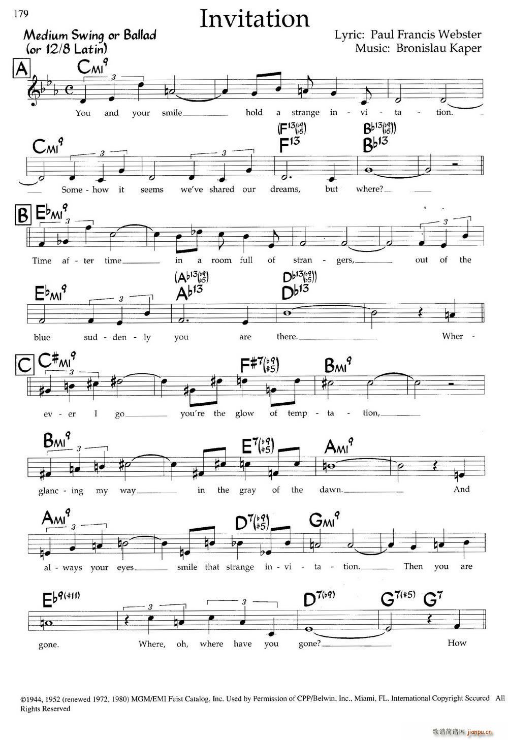 Invitation 带和弦(十字及以上)1