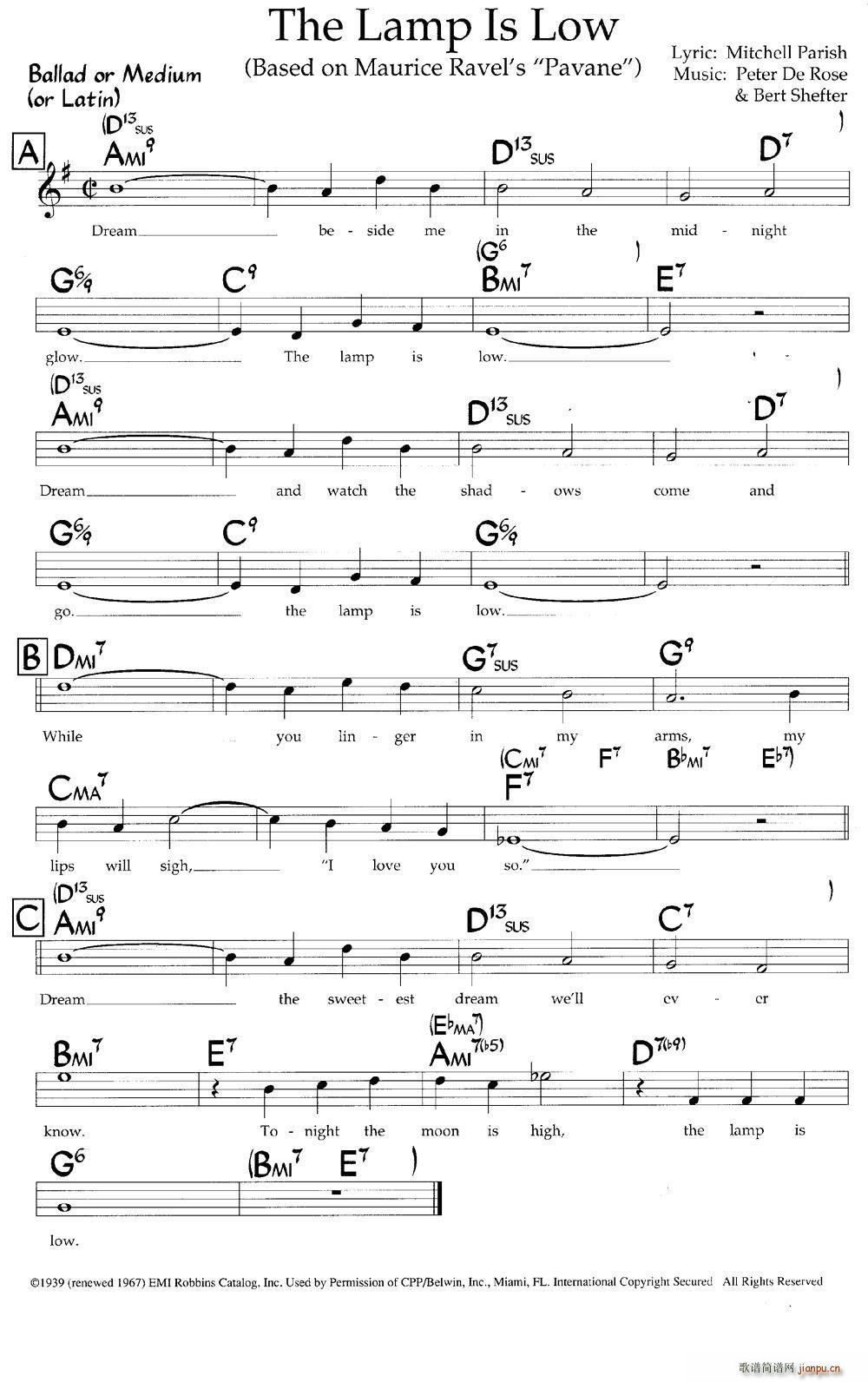 The Lamp Is Low 带和弦(十字及以上)1