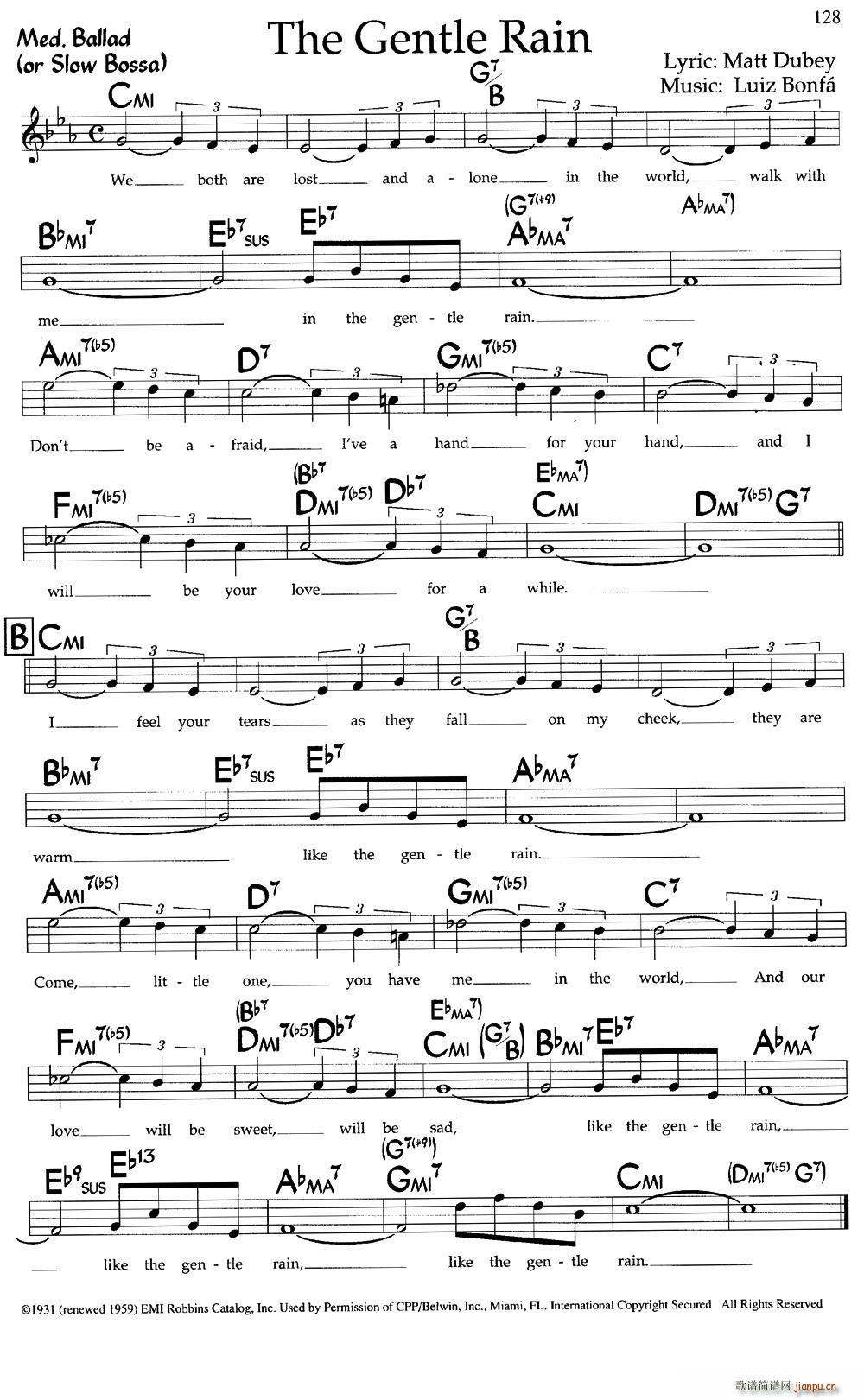 The Gentle Rain 带和弦(十字及以上)1