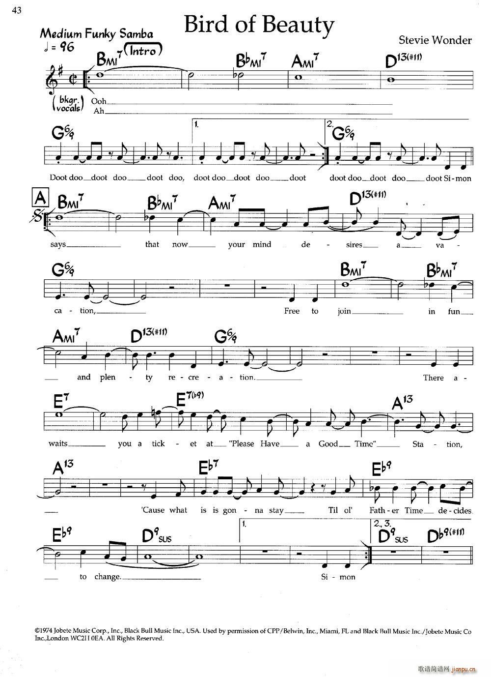 Bird of Beauty 带和弦(十字及以上)1