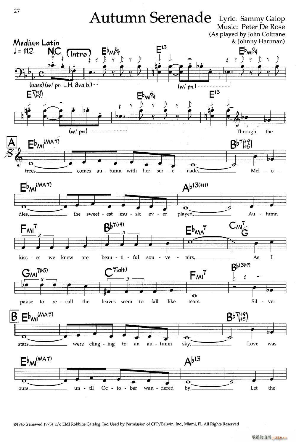 Autumn Serenade 带和弦(十字及以上)1