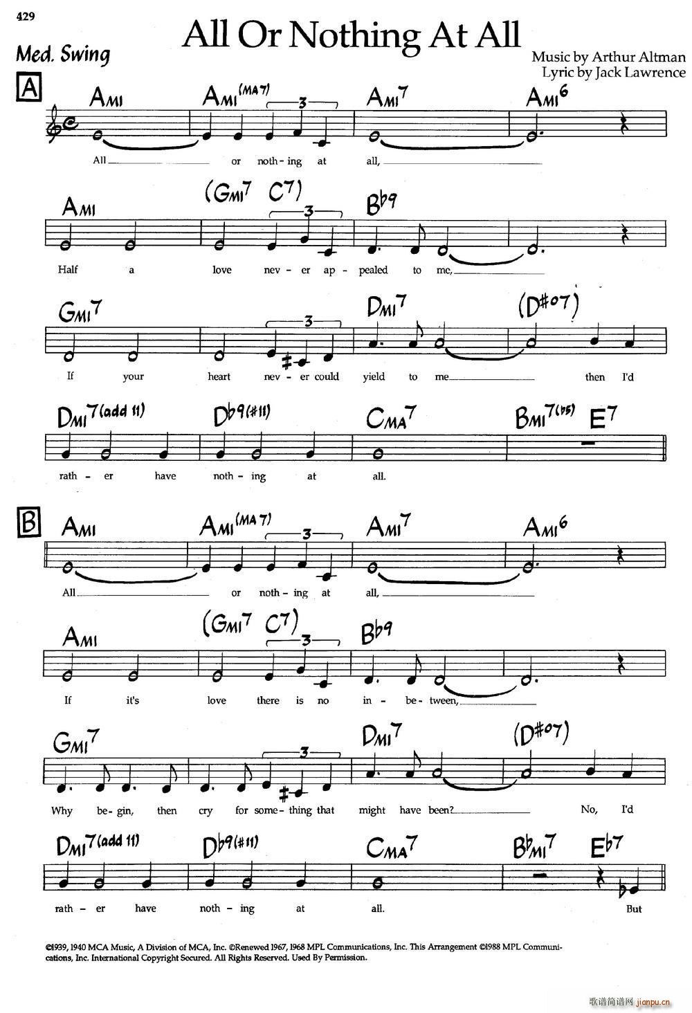 All Or Nothing At Al 带和弦(十字及以上)1