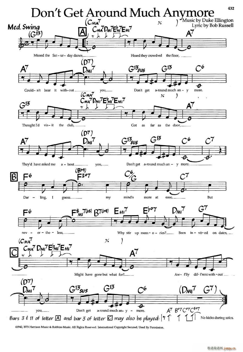 Don t Get Around Much Anymore 带和弦(十字及以上)1